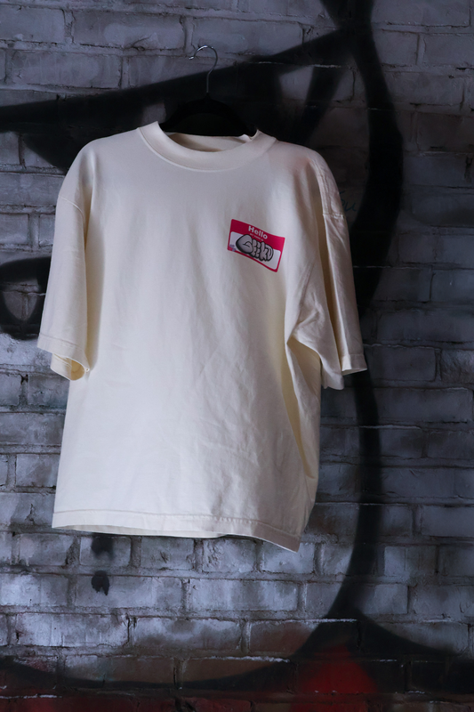 Hello Geekd (Heart) cream Short sleeve T-shirt